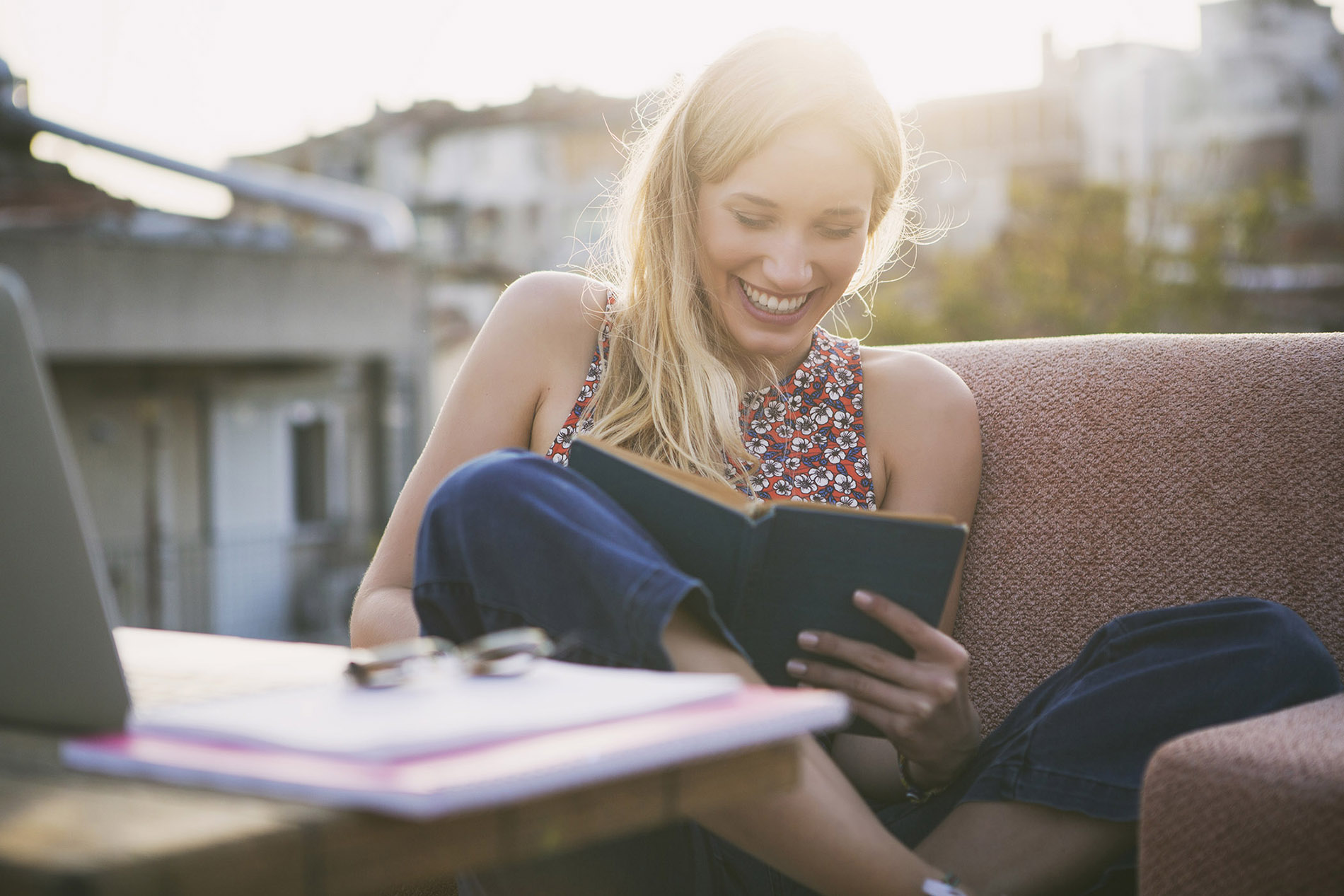 reading a book